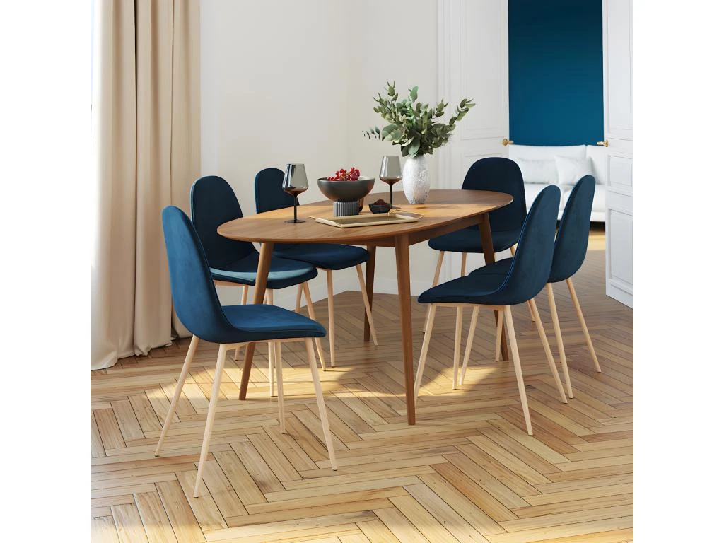 Chaise Fredrik En Velours Bleu Foncé (lot De 2) 2 Chaise Fredrik En Velours Bleu Foncé (lot De 2) – Image 2