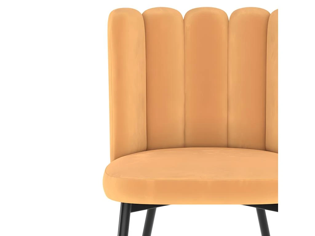 Chaise Rosy En Velours Jaune (lot De 2) 3 Chaise Rosy En Velours Jaune (lot De 2) – Image 3