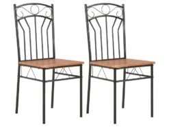 Lot De 2 Chaises De Salle à Manger Cuisine Design Classique Marron MDF CDS020701
