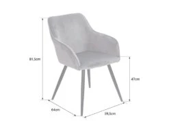 Chaise Vintage GISELE Velours Gris - HAPPY GARDEN 8 Chaise Vintage GISELE Velours Gris - HAPPY GARDEN -Mobilier De Restaurant chaise 13089929