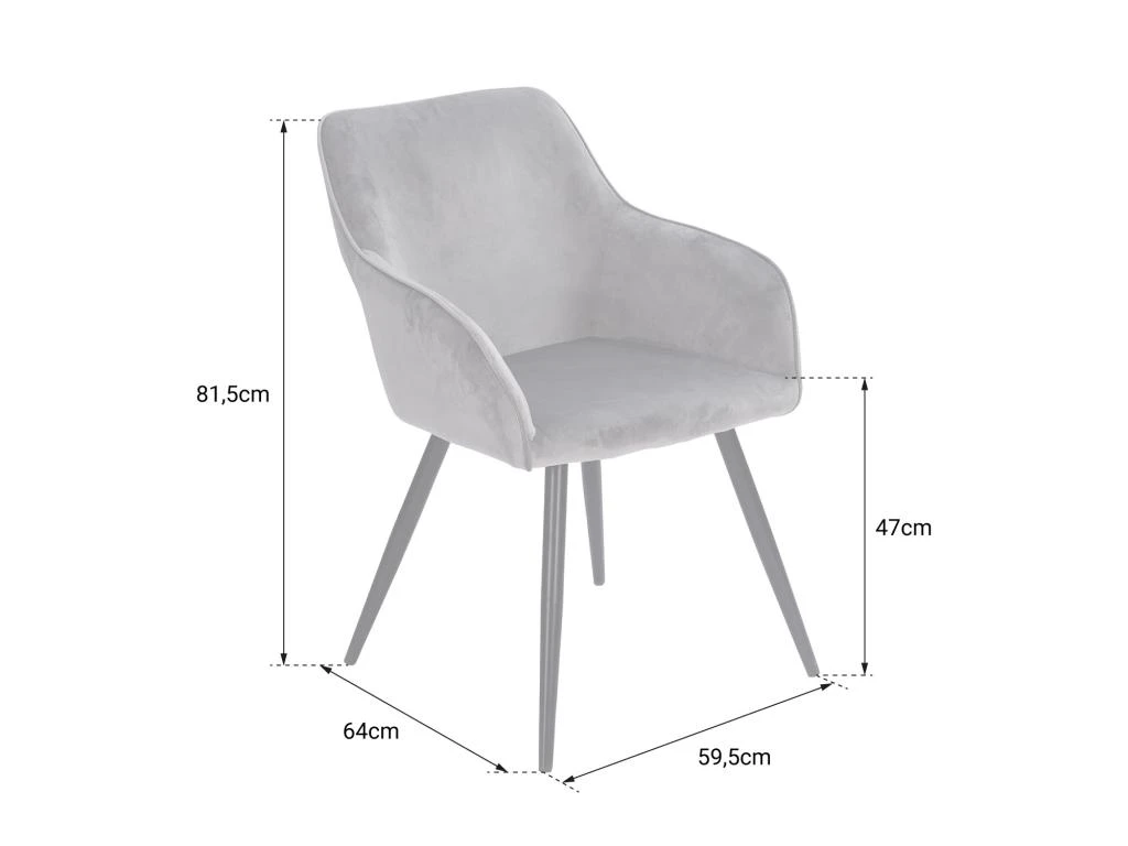 Chaise Vintage GISELE Velours Gris - HAPPY GARDEN 4 Chaise Vintage GISELE Velours Gris - HAPPY GARDEN – Image 4