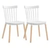 Pack 2 Chaises De Salle à Manger Valencia Blanc 44x52.5x81.5cm Thinia Home