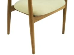 Lot De 6 Chaises Avec Accoudoirs En Teck Et Tissu - Naturel Et Crème - SOUADY -Mobilier De Restaurant chaise 13144819