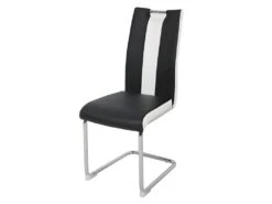 Lot De 6 Chaises - Simili Blanc Et Noir - L 55 X P 45 X H 99 Cm - LEON -Mobilier De Restaurant chaise 13272753