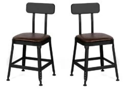 Chilly - Lot De 2 Chaises Métal Et Simili - Couleur - Marron