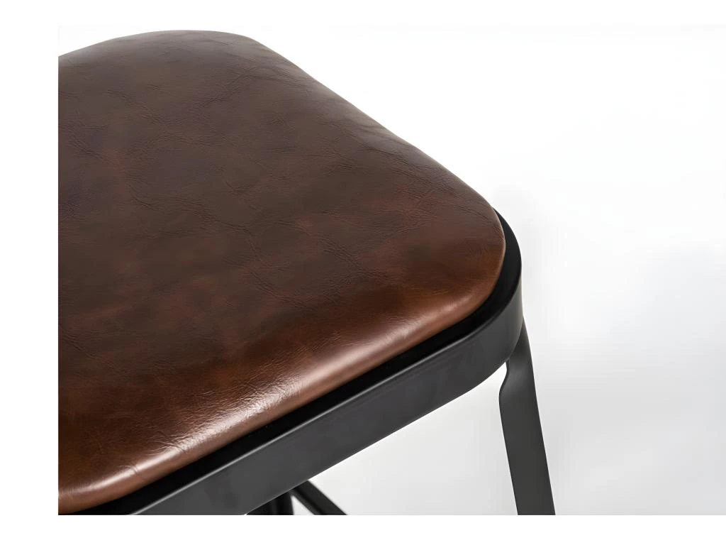 Chilly - Lot De 2 Chaises Métal Et Simili - Couleur - Marron 4 Chilly - Lot De 2 Chaises Métal Et Simili - Couleur - Marron – Image 4