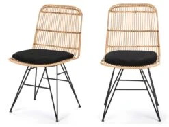 Uyuni - Lot De 2 Chaises Design En Rotin - Couleur - Naturel