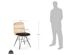 Uyuni - Lot De 2 Chaises Design En Rotin - Couleur - Naturel -Mobilier De Restaurant chaise 13295113