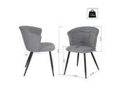 Lot De 2 Chaises De Salle À Manger Scandinave Fauteuil Assise Rembourrée En Bouclette Pieds, Gris -Mobilier De Restaurant chaise 13543519