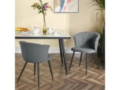 Lot De 4 Chaises De Salle À Manger Scandinave Fauteuil Assise Rembourrée En Bouclette Pieds, Gris -Mobilier De Restaurant chaise 13543525