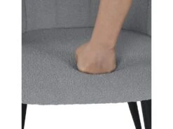 Lot De 4 Chaises De Salle À Manger Scandinave Fauteuil Assise Rembourrée En Bouclette Pieds, Gris -Mobilier De Restaurant chaise 13543529