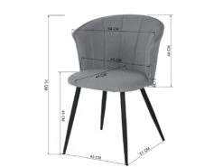 Lot De 4 Chaises De Salle À Manger Scandinave Fauteuil Assise Rembourrée En Bouclette Pieds, Gris -Mobilier De Restaurant chaise 13543531