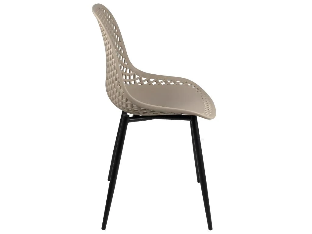 Lot De 2 Chaises De Cuisine Design Ajouré SELI (gris Beige) 3 Lot De 2 Chaises De Cuisine Design Ajouré SELI (gris Beige) – Image 3