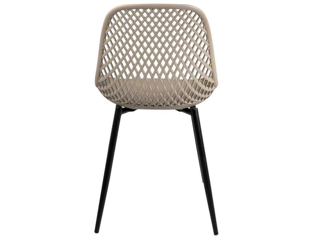 Lot De 2 Chaises De Cuisine Design Ajouré SELI (gris Beige) 4 Lot De 2 Chaises De Cuisine Design Ajouré SELI (gris Beige) – Image 4