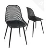 Lot De 2 Chaises De Cuisine Design Ajouré SELI (noir)