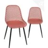 Lot De 2 Chaises De Cuisine Design Ajouré SELI (rouge)