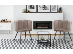 Lot De 2 Chaises Amela Velours Taupe -Mobilier De Restaurant chaise 13698289