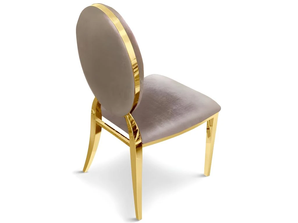 Lot De 2 Chaises Médaillon Sofia Velours Taupe 3 Lot De 2 Chaises Médaillon Sofia Velours Taupe – Image 3