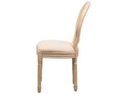 Lot De 2 Chaises En Bois Avec Assise En Tissu Beige -Mobilier De Restaurant chaise 13878959