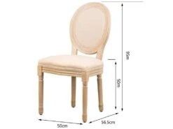 Lot De 2 Chaises En Bois Avec Assise En Tissu Beige -Mobilier De Restaurant chaise 13878961