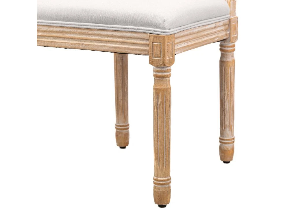 Lot De 2 Chaises En Bois Et Cannage Avec Assise En Tissu Gris Clair 4 Lot De 2 Chaises En Bois Et Cannage Avec Assise En Tissu Gris Clair – Image 4