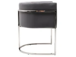 Lot De 6 Chaises Avec Accoudoirs - Velours Et Acier Inoxydable - Gris Et Chromé - PERIA De Pascal MORABITO -Mobilier De Restaurant chaise 13885573