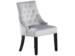 Chaise De Salle à Manger Windsor Simple - Rembourrage En Velours Moelleux Et Pieds En Bois Massif Robustes - Parfait Pour Votre Salle à Manger Et Salon - Gris Clair -Mobilier De Restaurant chaise 13971011