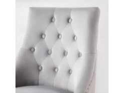 Chaise De Salle à Manger Windsor Simple - Rembourrage En Velours Moelleux Et Pieds En Bois Massif Robustes - Parfait Pour Votre Salle à Manger Et Salon - Gris Clair -Mobilier De Restaurant chaise 13971019