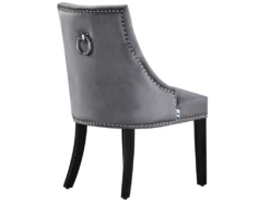 Ensemble De 4 Chaises De Salle à Manger Windsor - Rembourrage En Velours Moelleux Et Pieds En Bois Massif Robustes - Parfait Pour Votre Salle à Manger Et Salon - Gris Foncé -Mobilier De Restaurant chaise 13971281