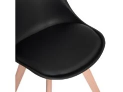 Ensemble De 4 Chaises De Salle à Manger Lorenzo Avec Siège En Similicuir élégant Et Pieds En Bois Massif - Parfait Pour La Salle à Manger, Le Salon - Noir 11 Ensemble De 4 Chaises De Salle à Manger Lorenzo Avec Siège En Similicuir élégant Et Pieds En Bois Massif - Parfait Pour La Salle à Manger, Le Salon - Noir -Mobilier De Restaurant chaise 14012191