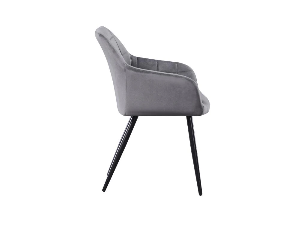 Ensemble De 2 Chaises De Salle à Manger Camden - Tapissées De Velours Avec Pieds En Métal - Gris Foncé 3 Ensemble De 2 Chaises De Salle à Manger Camden - Tapissées De Velours Avec Pieds En Métal - Gris Foncé – Image 3
