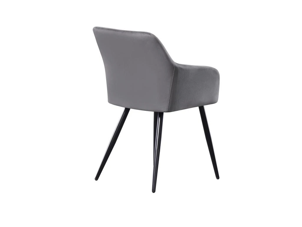 Ensemble De 2 Chaises De Salle à Manger Camden - Tapissées De Velours Avec Pieds En Métal - Gris Foncé 4 Ensemble De 2 Chaises De Salle à Manger Camden - Tapissées De Velours Avec Pieds En Métal - Gris Foncé – Image 4