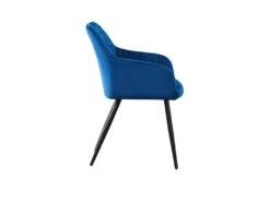 Lot De 2 Chaises De Salle à Manger Camden - Tapissées De Velours Avec Pieds En Métal - Bleu -Mobilier De Restaurant chaise 14147991