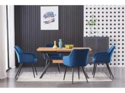 Lot De 2 Chaises De Salle à Manger Camden - Tapissées De Velours Avec Pieds En Métal - Bleu -Mobilier De Restaurant chaise 14148003