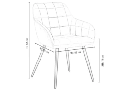 Lot De 2 Chaises De Salle à Manger Camden - Tapissées De Velours Avec Pieds En Métal - Bleu -Mobilier De Restaurant chaise 14148005