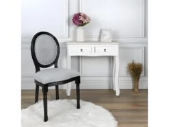 Chaise Eleonor Noir Tissu Gris