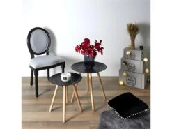 Chaise Eleonor Noir Tissu Gris -Mobilier De Restaurant chaise 14212235