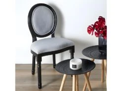 Chaise Eleonor Noir Tissu Gris -Mobilier De Restaurant chaise 14212237