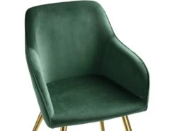 Lot De 4 Chaises Pieds Doré Siège De Salon Cuisine Salle à Manger Design élégant Velours Vert 08_0000111 -Mobilier De Restaurant chaise 14212353