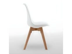 Ensemble De 6 Chaises De Salle à Manger Lorenzo Avec Siège élégant En Similicuir Et Pieds En Bois Massif - Parfait Pour La Salle à Manger, Le Salon - Blanc -Mobilier De Restaurant chaise 14229131