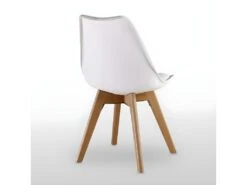 Ensemble De 6 Chaises De Salle à Manger Lorenzo Avec Siège élégant En Similicuir Et Pieds En Bois Massif - Parfait Pour La Salle à Manger, Le Salon - Blanc -Mobilier De Restaurant chaise 14229133