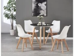 Ensemble De 6 Chaises De Salle à Manger Lorenzo Avec Siège élégant En Similicuir Et Pieds En Bois Massif - Parfait Pour La Salle à Manger, Le Salon - Blanc -Mobilier De Restaurant chaise 14229135