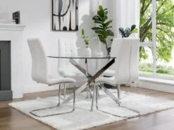 Lot De 6 Chaises NADYA - Simili - Blanc -Mobilier De Restaurant chaise 14273185