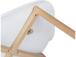 URBAN MEUBLE Lot De 4 Chaise Salle à Manger Scandinave Blanc Résine Pieds Couleur Bois -Mobilier De Restaurant chaise 14505657