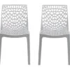 Lot De 2 Chaises Empilables DIADEME - Polypropylène - Blanc Dolomite