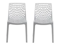 Lot De 2 Chaises Empilables DIADEME - Polypropylène - Blanc Dolomite