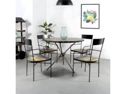 Chaise Avec Accoudoirs En Bois Coloré Ethnik (lot De 2)