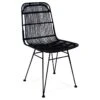 Chaise Design En Rotin "Caracas" 88cm Noir