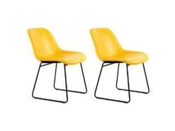 Lot De 2 Chaises Design "Cora" 81cm Jaune