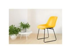 Lot De 2 Chaises Design "Cora" 81cm Jaune -Mobilier De Restaurant chaise 15742863